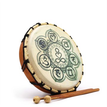 Čakrový šamanský buben s tyčinkami - 25 cm