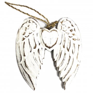 Ručně Vyrobené Malé Andělské Křídla a Srdce - 15 cm