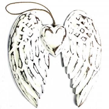 Ručně Vyrobené Andělské Křídla a Srdce - 24 cm