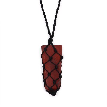 Přívěsek s plochým hrotem z drahých kamenů - červený jaspis