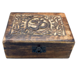 Střední dřevěná krabička na památku 15x10x6cm - Om