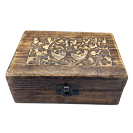 Střední dřevěná krabička na památku 15x10x6cm - Strom života
